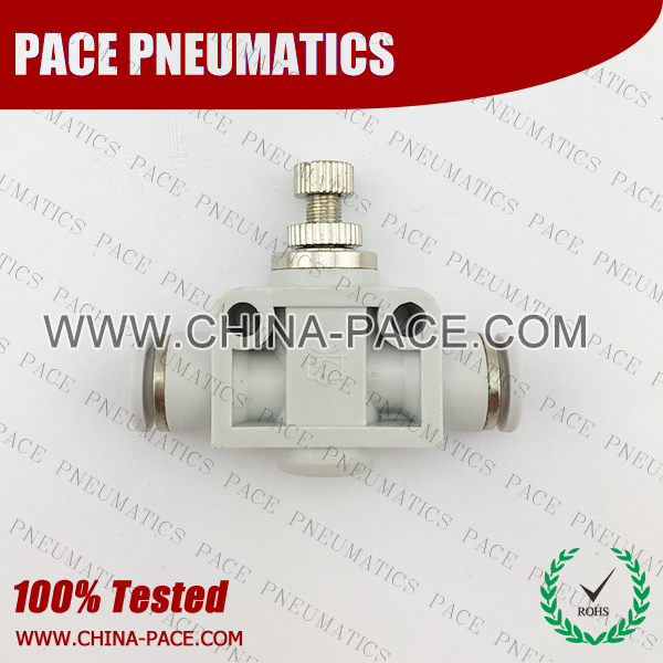 Union Straight Air Flow Control push in fittings, pneumatic fittings, one touch fittings, push to connect fittings, air fittings